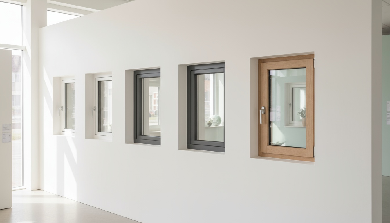 Verschiedene kellerfenster: Kipp-, Festverglasung und Rahmen in Weiß-PVC, Anthrazit-Alu und Holz