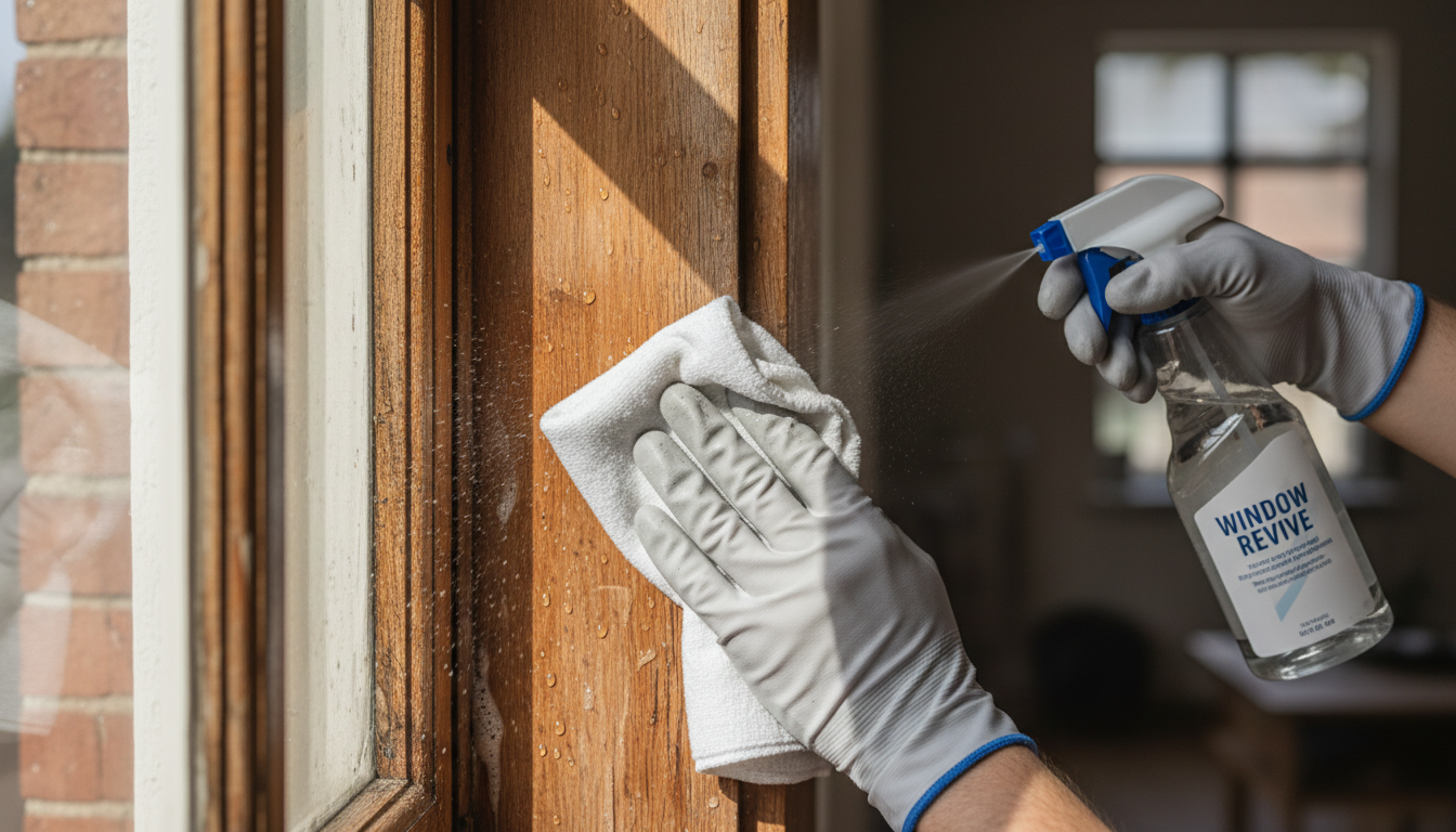 Maler trägt mit hochwertigem Pinsel Grundierung auf – Fensterrahmen streichen zeigt saubere Pinselstriche und Tageslicht.