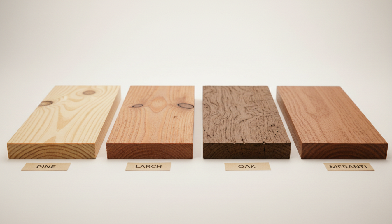 Handwerker inspiziert Holzfensterrahmen in Werkstatt, prüft Holzmaserung und Verbindungen — ideal für holzfenster kaufen