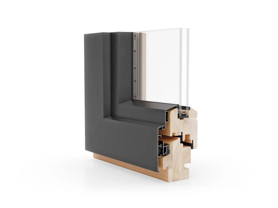 Naturo 68 ALU - Aluminium-Holzfenster - Einflügelig – Bild 2