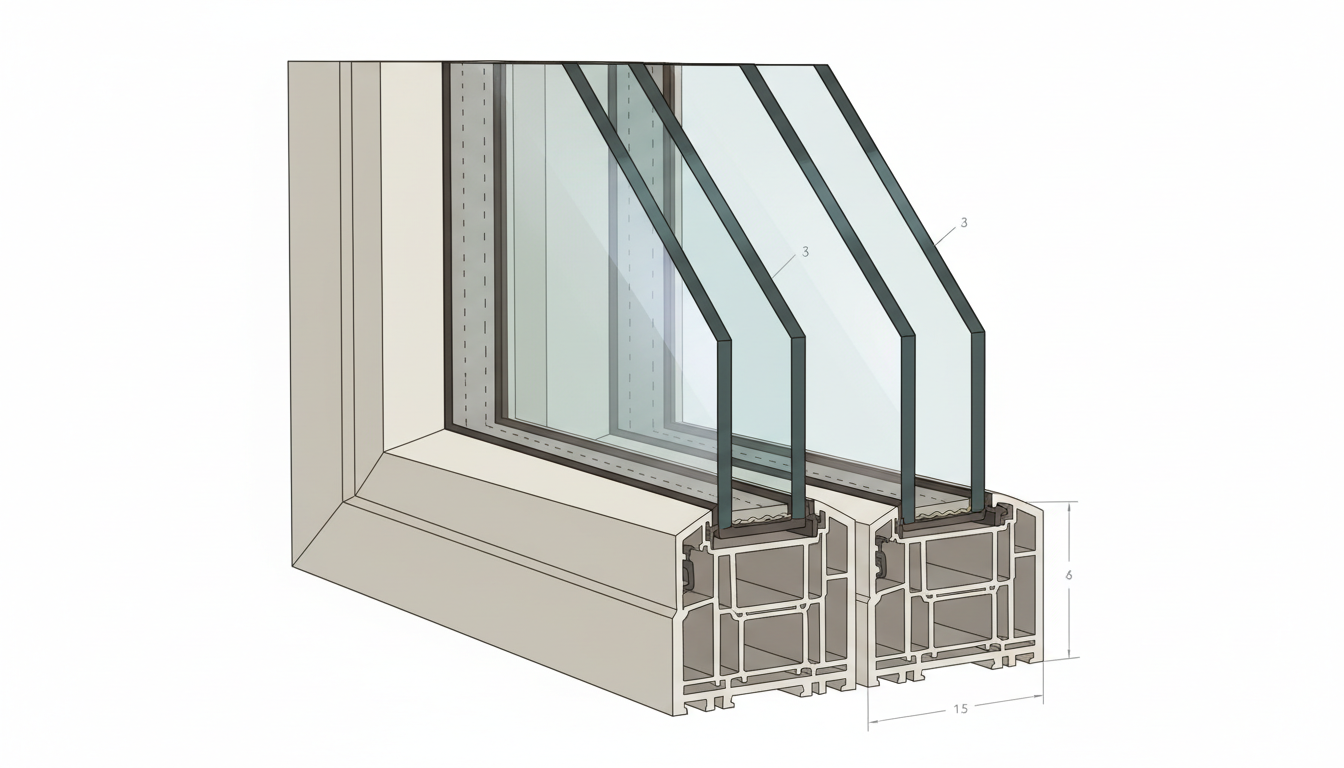 Handwerker montieren energieeffiziente Fenster in modernem Haus, sichtbare Isolierung, Tageslicht