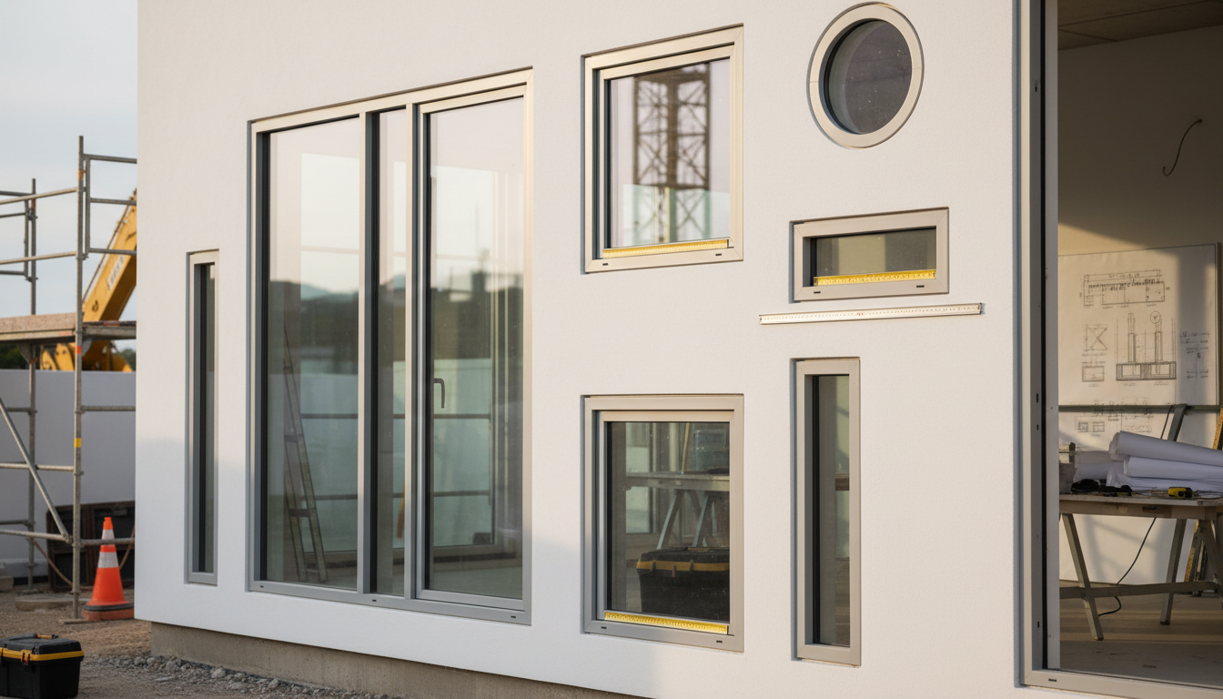 Fenster Norm DIN Erklärung - Anschlussschicht Detail Nahaufnahme: Monteur trägt Dichtstoff am Fensterrahmen auf, drei Lagen Abdichtung sichtbar; fenster norm din erklärung.