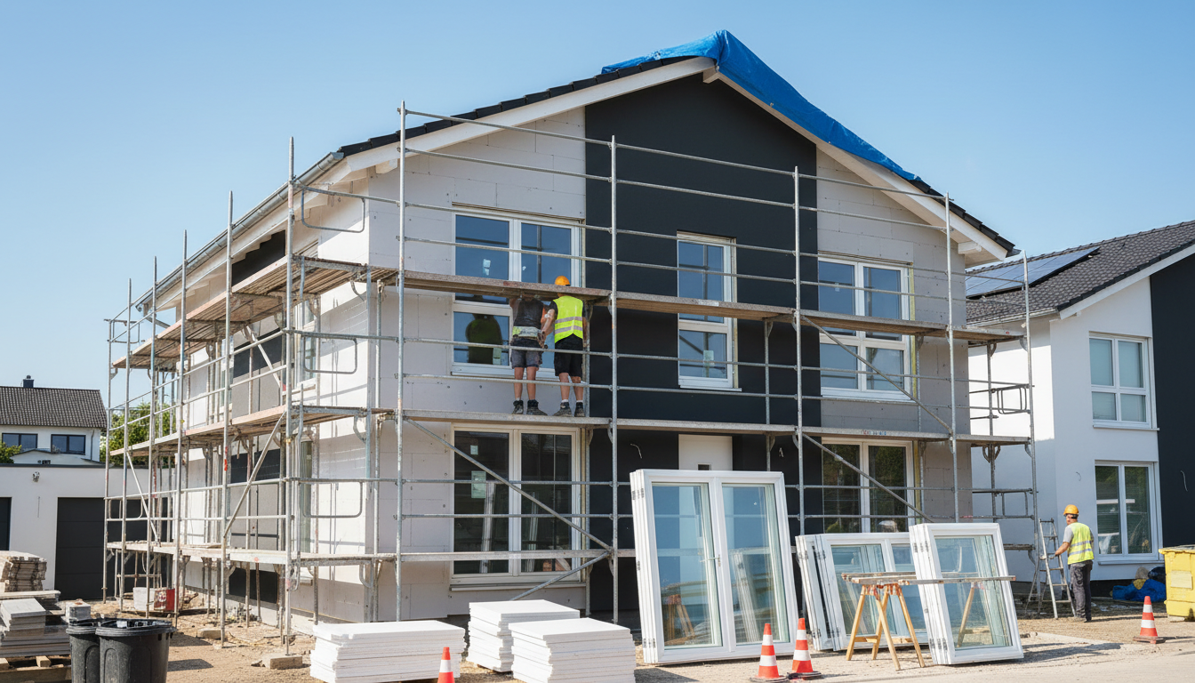 Helles, modern renoviertes Wohnzimmer mit neuen Fenstern und Boden, ideal für hausrenovierung kosten.