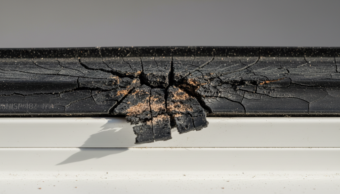 Hand justiert Fensterbeschlag mit Inbusschlüssel am weißen PVC-Rahmen, Anleitung gegen zugluft fenster.