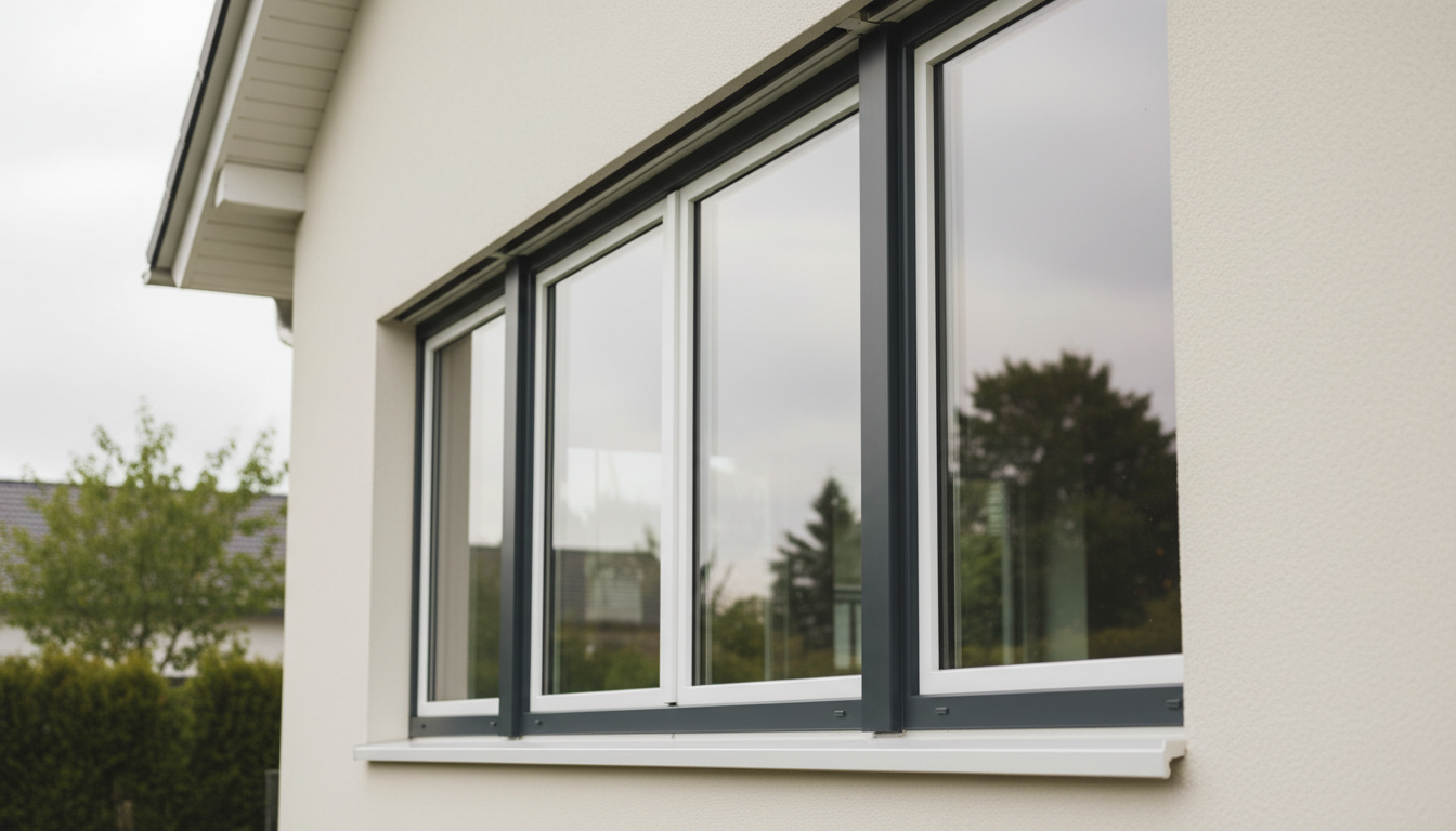 Fenster Angebot im hochwertigen Showroom: verschiedene moderne Fenster in scharfer Detailansicht