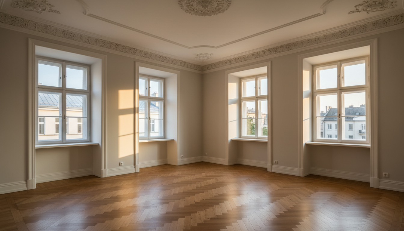 Fenster für Altbau Sanierung: Energieeffiziente Lösungen Architekt berät Hausbesitzer über fenster für altbau sanierung, zeigt Zeichnungen und Energieberechnungen im Büro.