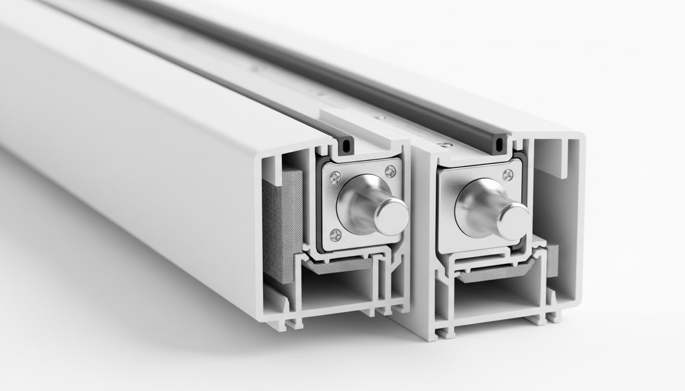 Fenster mit Einbruchhemmung: Tipps jetzt Sicherheitsberater zeigt Fenster mit Einbruchhemmung und Muster vor Hausbesitzern im hellen Wohnzimmer