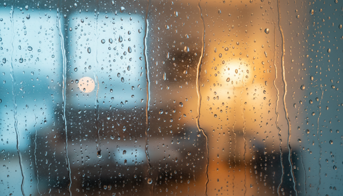 Weisse Dreifachverglasung ohne Beschlag, sonniger Wohnraum, klare Scheiben — feuchtigkeit am fenster innen ausgeschlossen.