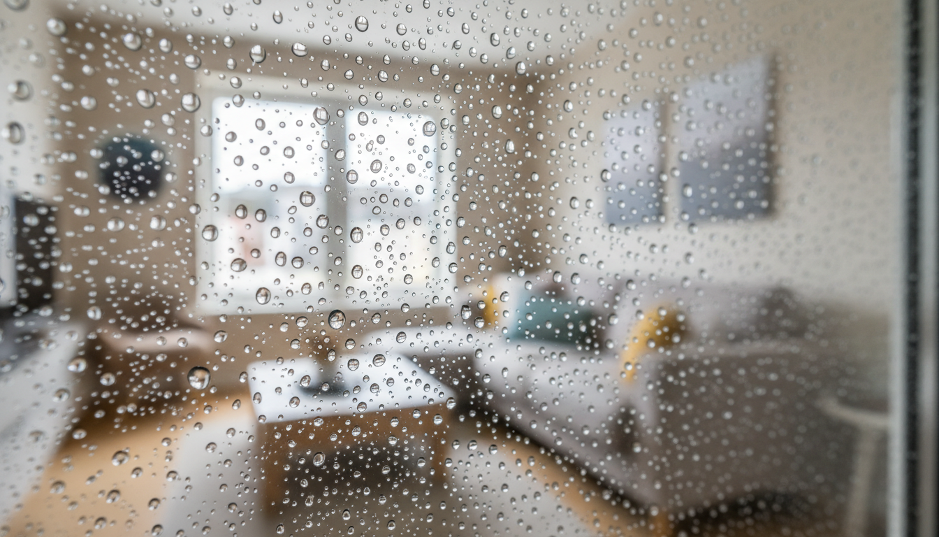 Thermografiebild eines frisch eingebauten Fensters, deutliche Wärmeverluste am Rahmen – Probleme nach Fenstertausch sichtbar.