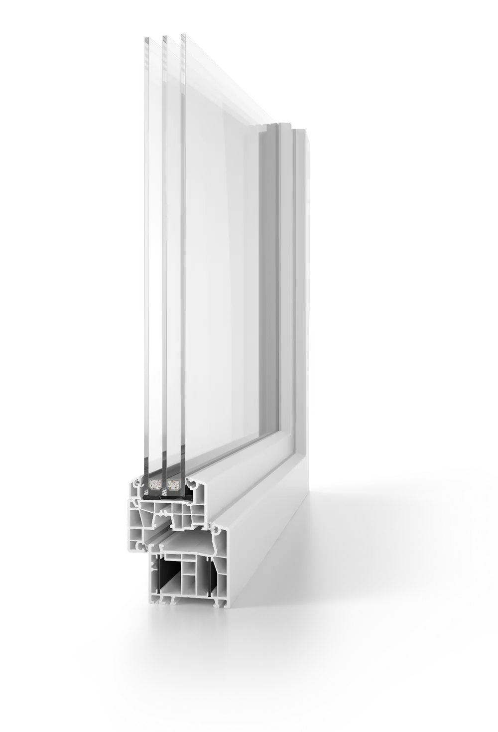 Aluplast energeto 4000 Profil-Querschnitt – Kunststofffenster mit powerdur-Technologie