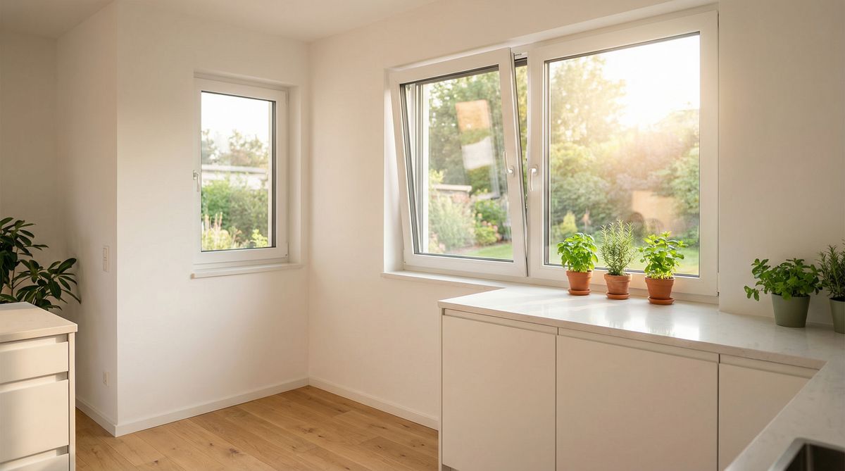 Moderne Küche mit verschiedenen Fenstertypen zum online konfigurieren