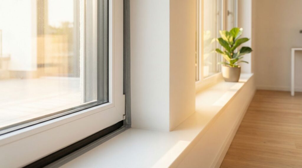 Modern eingebautes Fenster mit fachgerechter RAL Montage in einem hellen Wohnraum