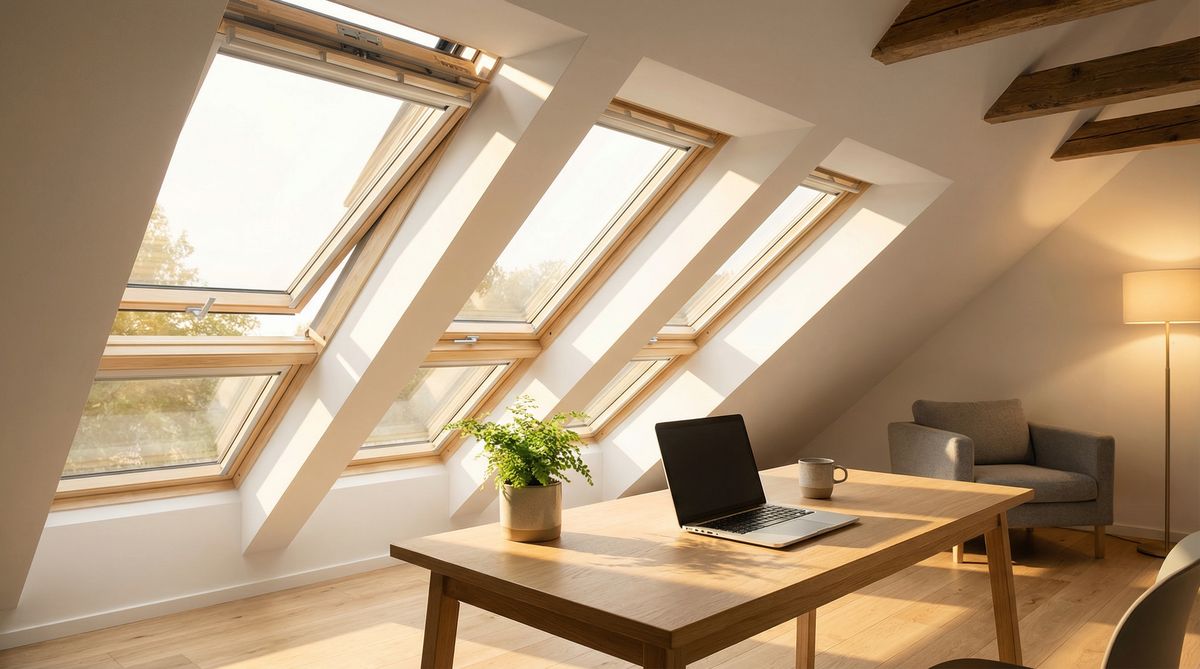 Smarte Dachfenster im Home Office: Automatische Dachflächenfenster mit natürlichem Lichteinfall