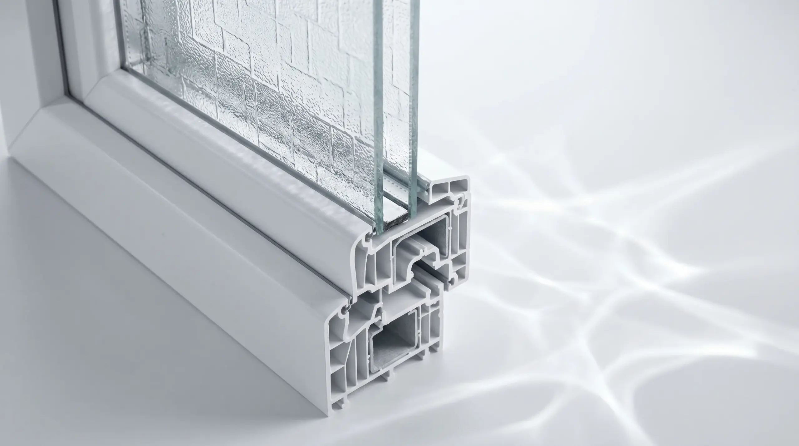Ornamentglas Badfenster Detail – strukturiertes Sichtschutzglas