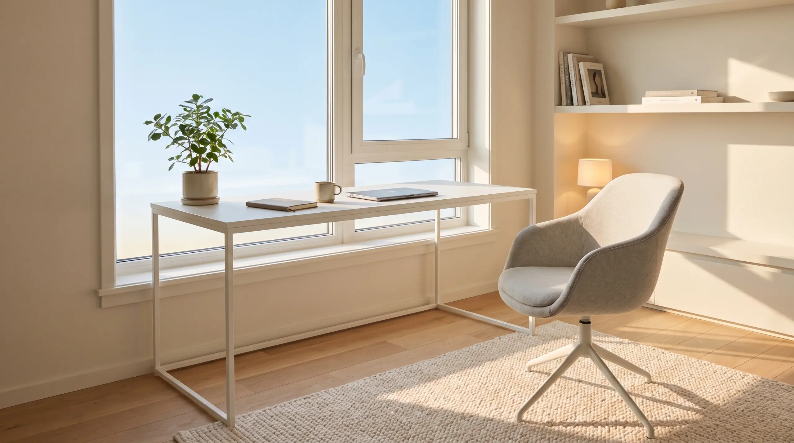 U-Wert Fenster im Homeoffice - helles Tageslicht durch energieeffizientes Fenster