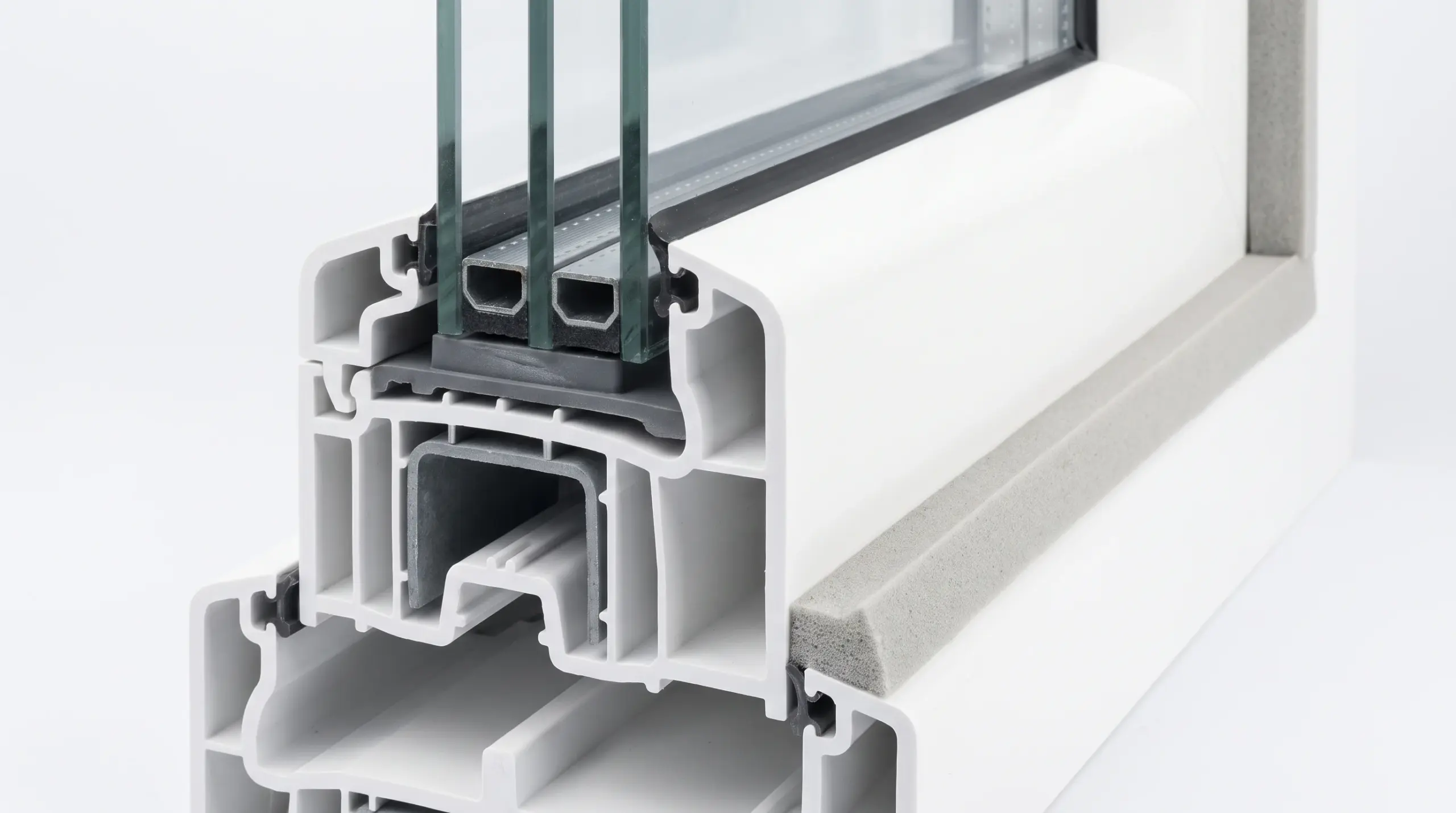 RAL Montage Fenster – Detail Querschnitt Fensterprofil mit Komprimierband