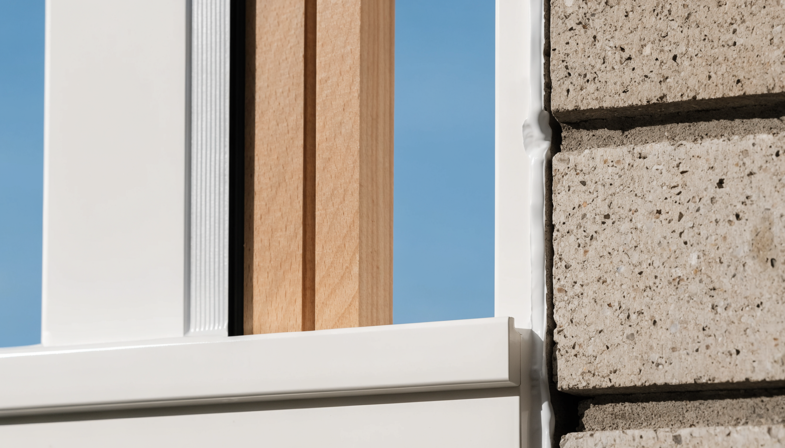 Fenster einbauen – abgedichtete Rahmenfuge gegen das Mauerwerk im Detail