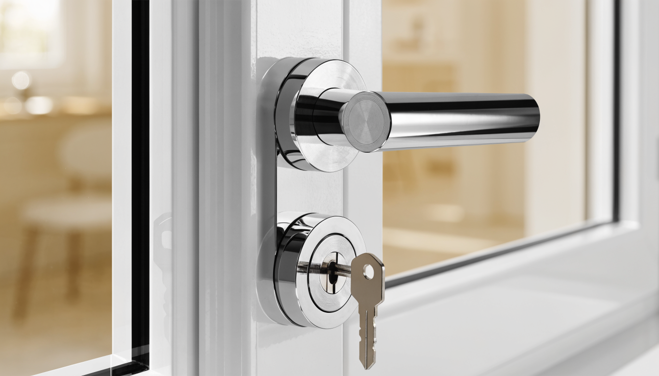 Einbruchschutz Fenster RC2 RC3 – abschließbarer Sicherheitsgriff mit Schlüssel Detailaufnahme