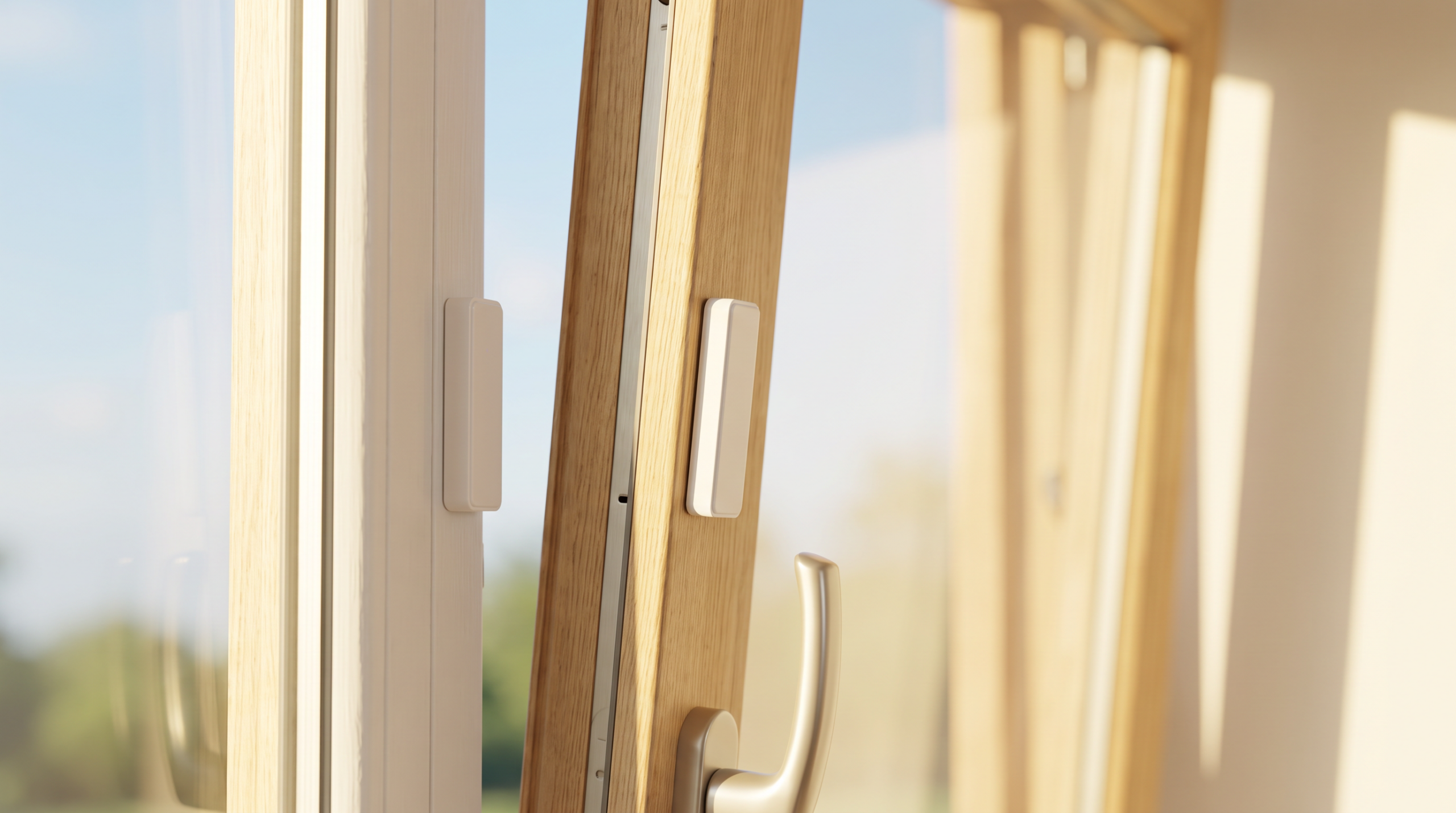 Fenstersensoren fürs Smart Home: Magnetkontakt am Fensterrahmen zur Einbruchmeldung