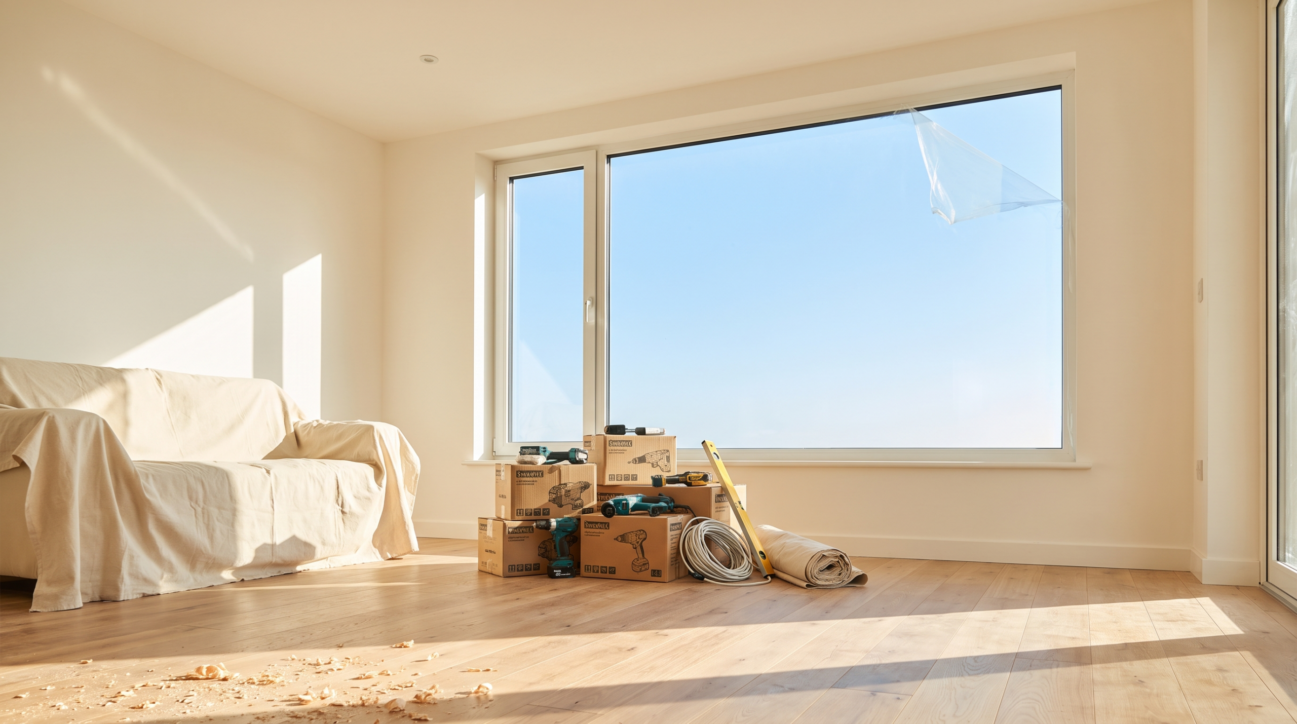 Fenster Finanzierung: neu eingebautes Fenster nach der Sanierung