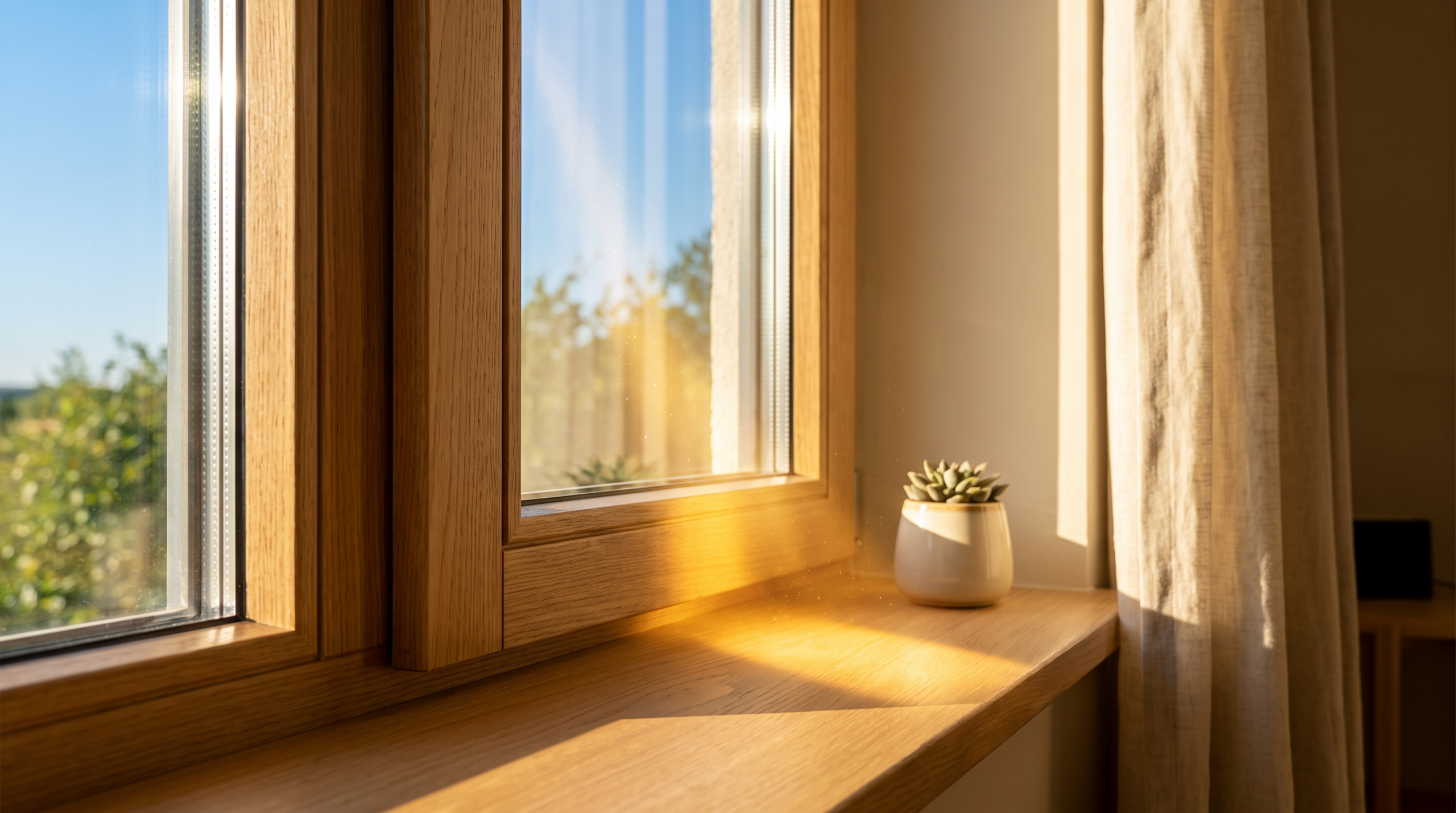 g-Wert Fenster: Sonnenenergie strahlt durch dreifachverglastes Fenster