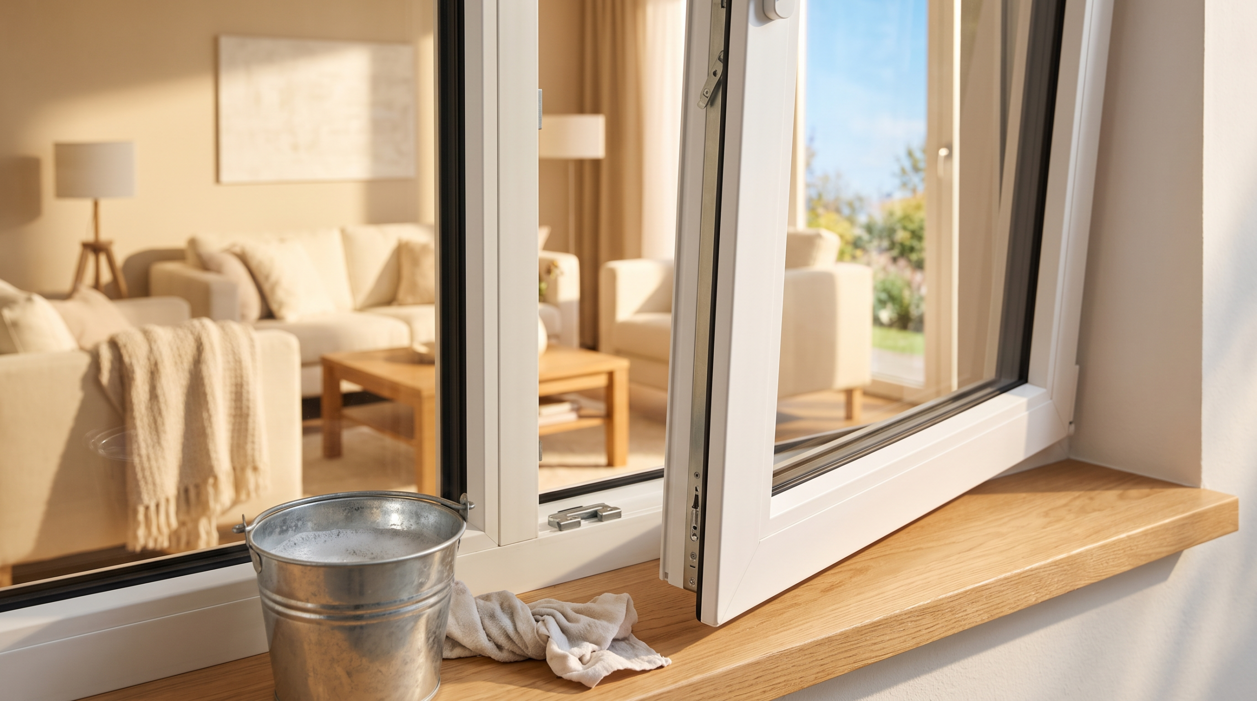 Fensterrahmen und Dichtung pflegen beim Fenster streifenfrei putzen
