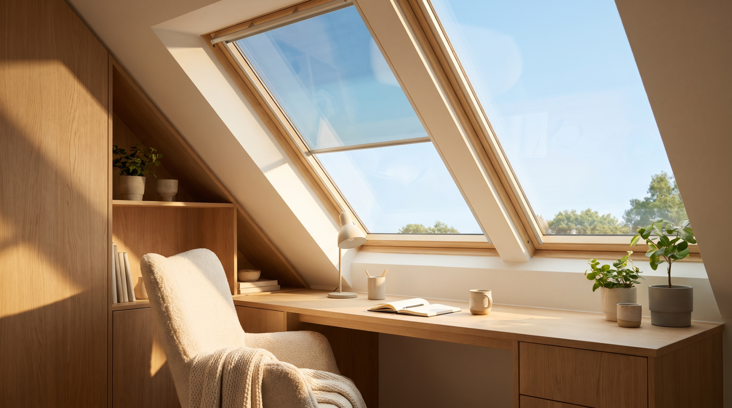 Smart Windows: automatisch getoentes Dachfenster im Homeoffice